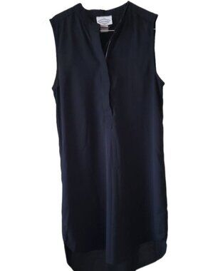 Rhapsodielle Women's Black 1/4 Zip Sleeveless Dress